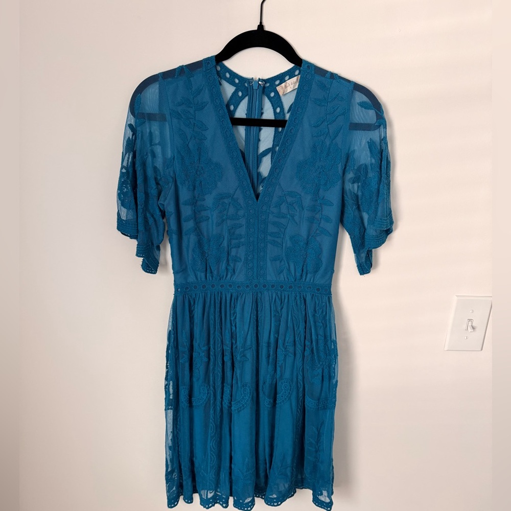 Altar’d State Dark Teal Lace Boho Dress